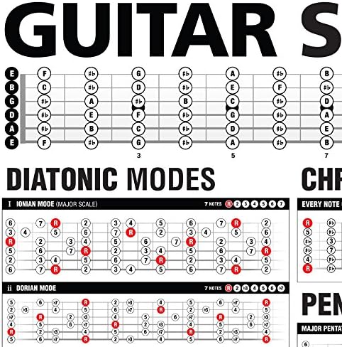 Popular Guitar Scales Reference Poster 24"x36"