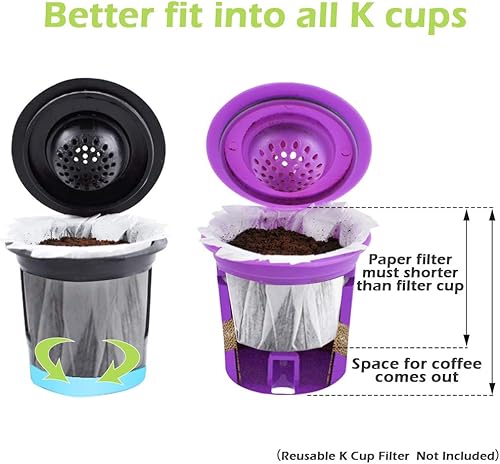 Miniatura 10 de CAPMESSO Filtros de papel de café desechables de repuesto Kerig compatibles con cápsulas reutilizables de una sola porción cafetera Keurig, 600