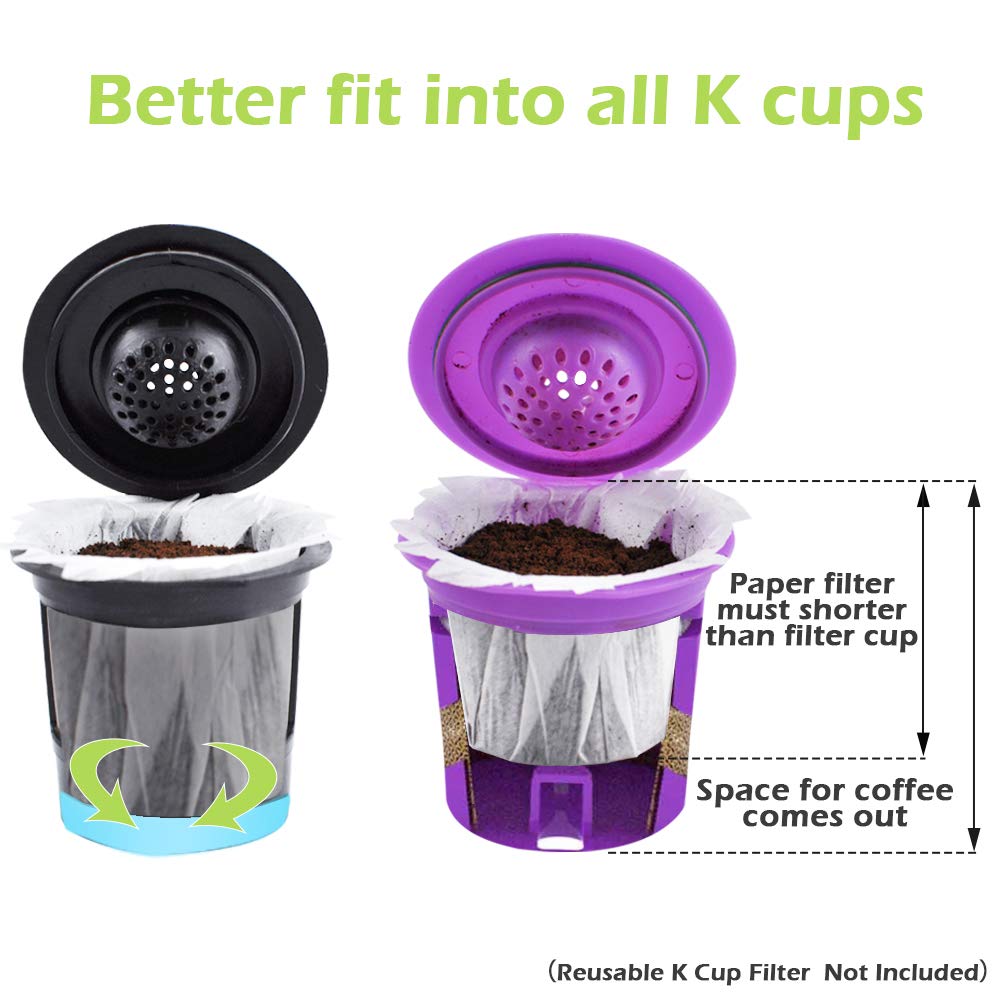 Ekobrew Paper Filters, 100 Ct Refillable K Cup, Keurig, K Cups