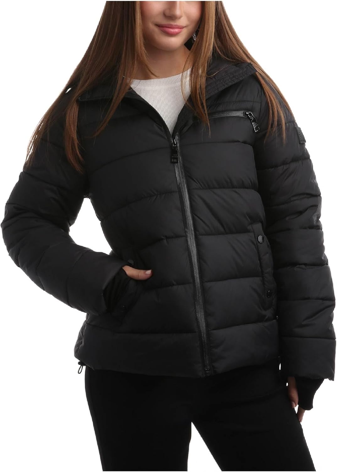 Steven Madden Women Winter Jacket - Packable Quilted Puffer Parka Coat - Hooded Outerwear Windbreaker Jacket for Women, S-XL