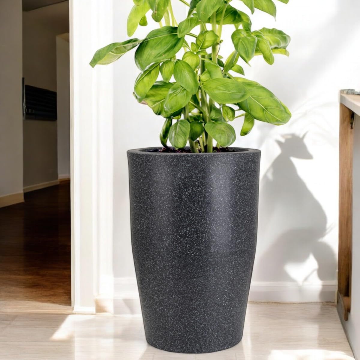 GTB Tower Pots for Plants Highly Durable Polymers Lightweight Indoor Outdoor Tall Flower Pot Gamla Planters for Living Room, Balcony,Garden Home (Plant NOT Included) (Grey Marble, 12 INCH) (B0DGF642CN) Amazon Price History, Amazon Price Tracker