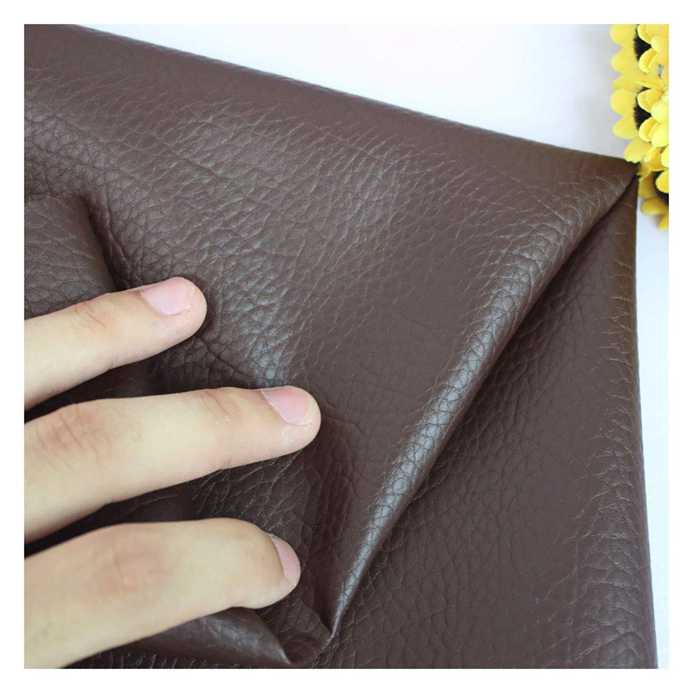 Tissu en cuir synthétique texturé et imperméable brun foncé pour la rénovation de meubles