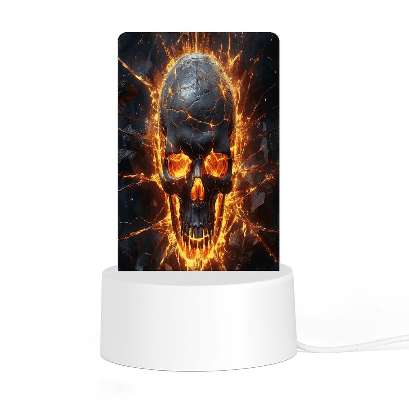 Adfgyerh Style Shattering Of Skull Night Light Acrylic Material Easy Installation, Home Decor Usb Interface Power Supply, Lamp For Restaurant Bar Cafe Room Decor