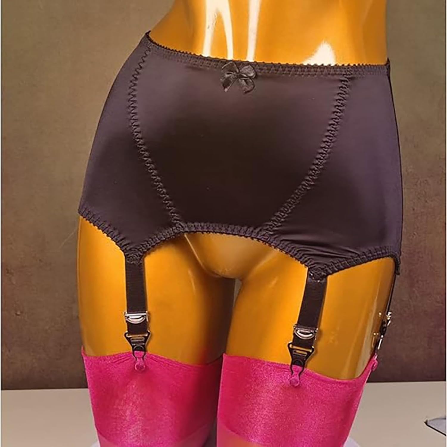Women's Sexy Girdle, Garter Belt with 6 Adjustable Straps Metal Clips Suspender Belt for Stockings