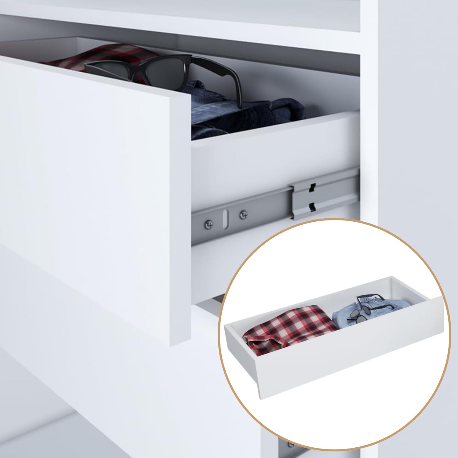 A&J MöbelLand Kleiderschrank Aurelia 2 – Schwebetürenschrank 200 cm breit mit Spiegel, 3-türig, Kleiderschrank mit Schubladen, Schiebetürenschrank für Schlafzimmer oder Garderobe