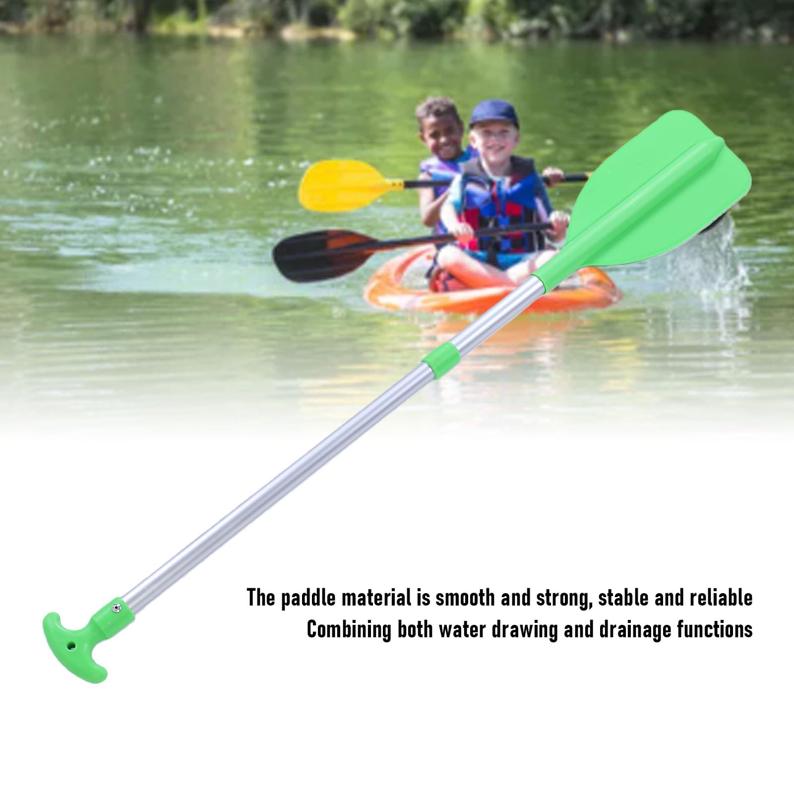 Teleskoppaddel, Robuster Aluminiumschaft, Grün, 109,9 cm (43,5 Zoll), Kajak-Ruder für Wasserspiele