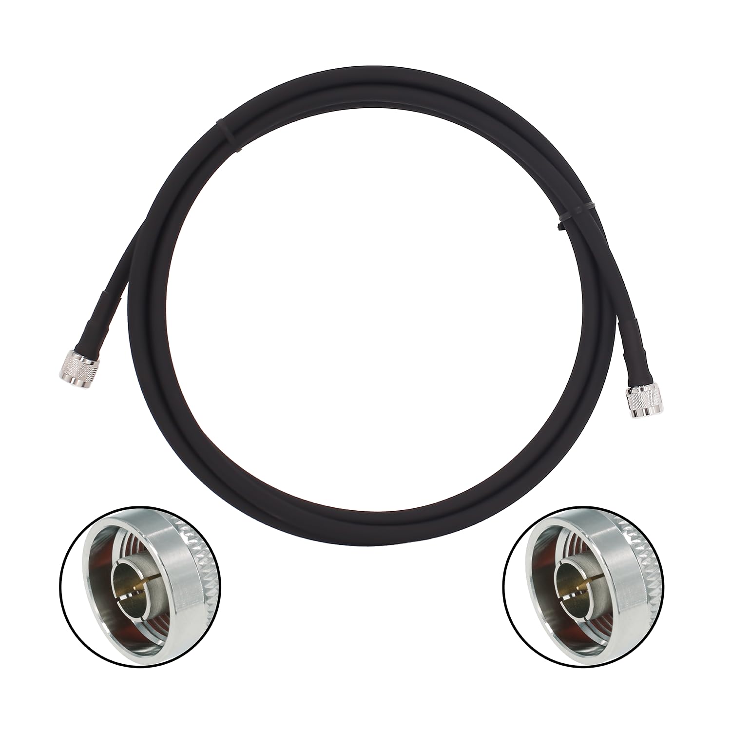 400 10FT Low Loss Ultra Flex Coaxial Cable, 10Feet LMR400UF Equivalent Cables 50 ohm N-Male to N Male Crimped Connectors Heavy Duty and Ultraflex Low Signal Loss Coax Cable