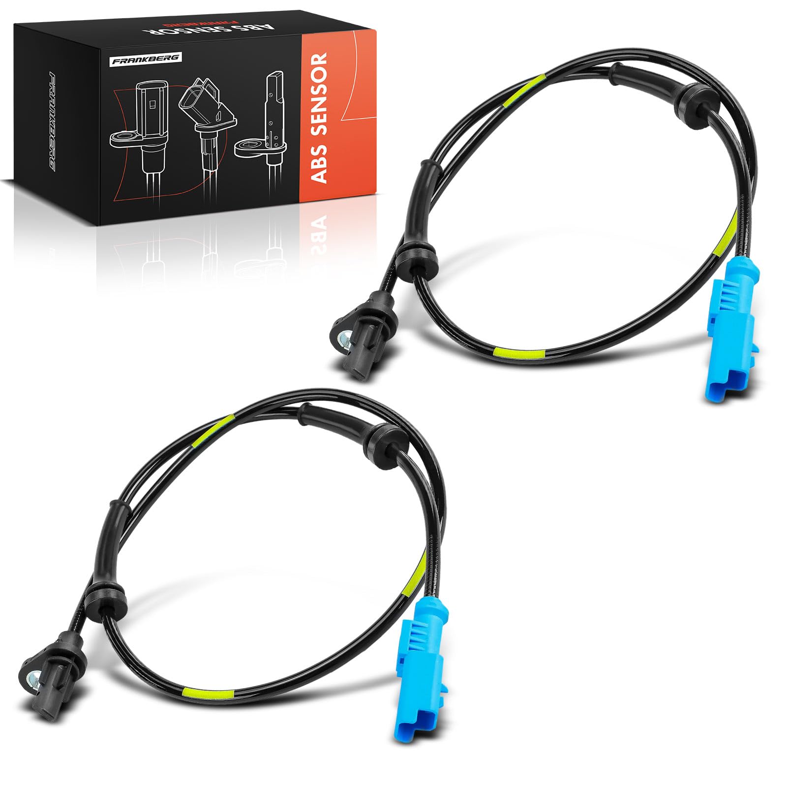 Frankberg capteurs ABS 2 broches arrière gauche droit 9805083380 | Compatible avec: Crossland X P17 P2QO, Fourgon Crossland X, 2008 I Van CU, C3 III Fourgon SX SY, C3 Aircross II 2C 2R