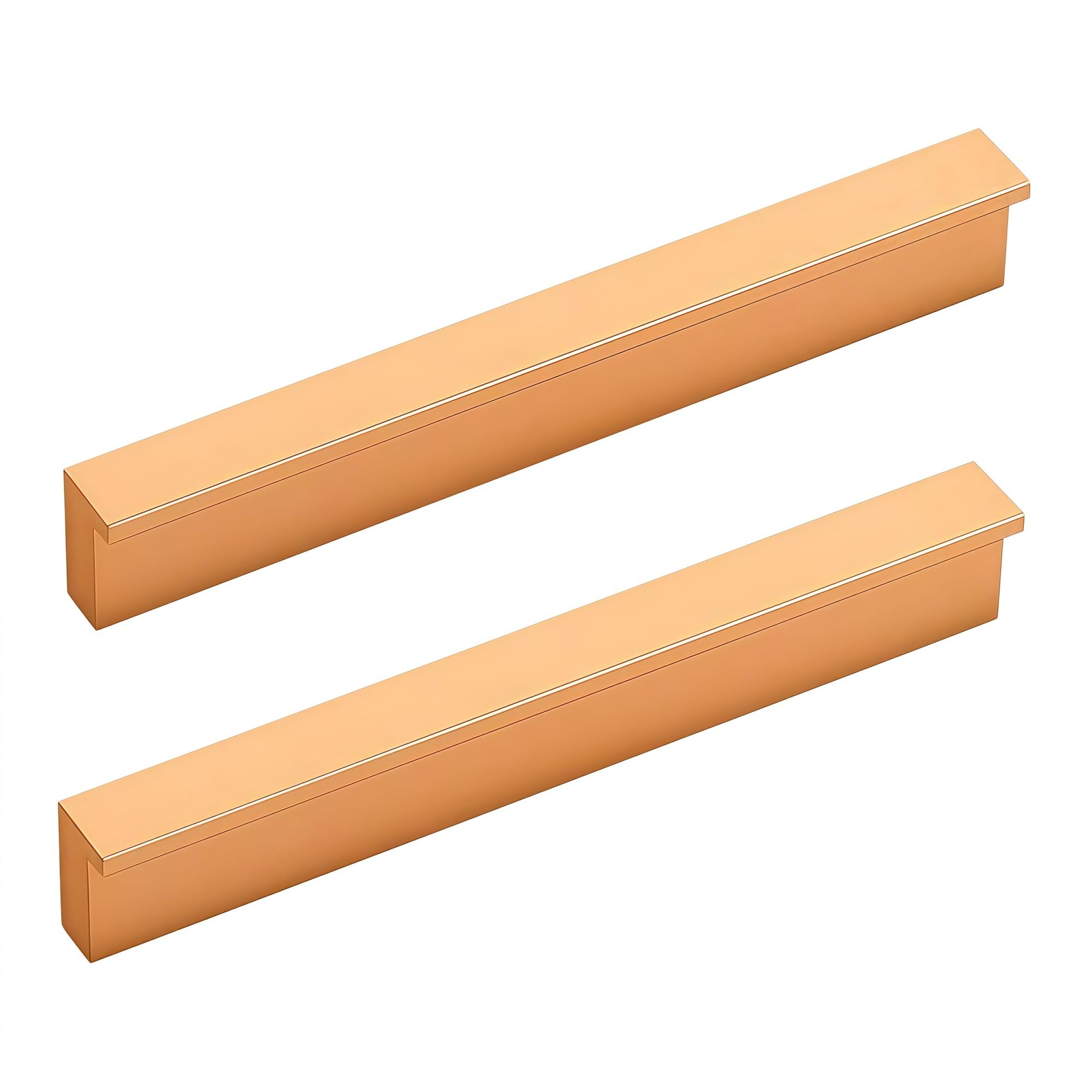 2er Set L-Zuggriff Aluminium Gold matt, Modernes Design Möbelgriffe