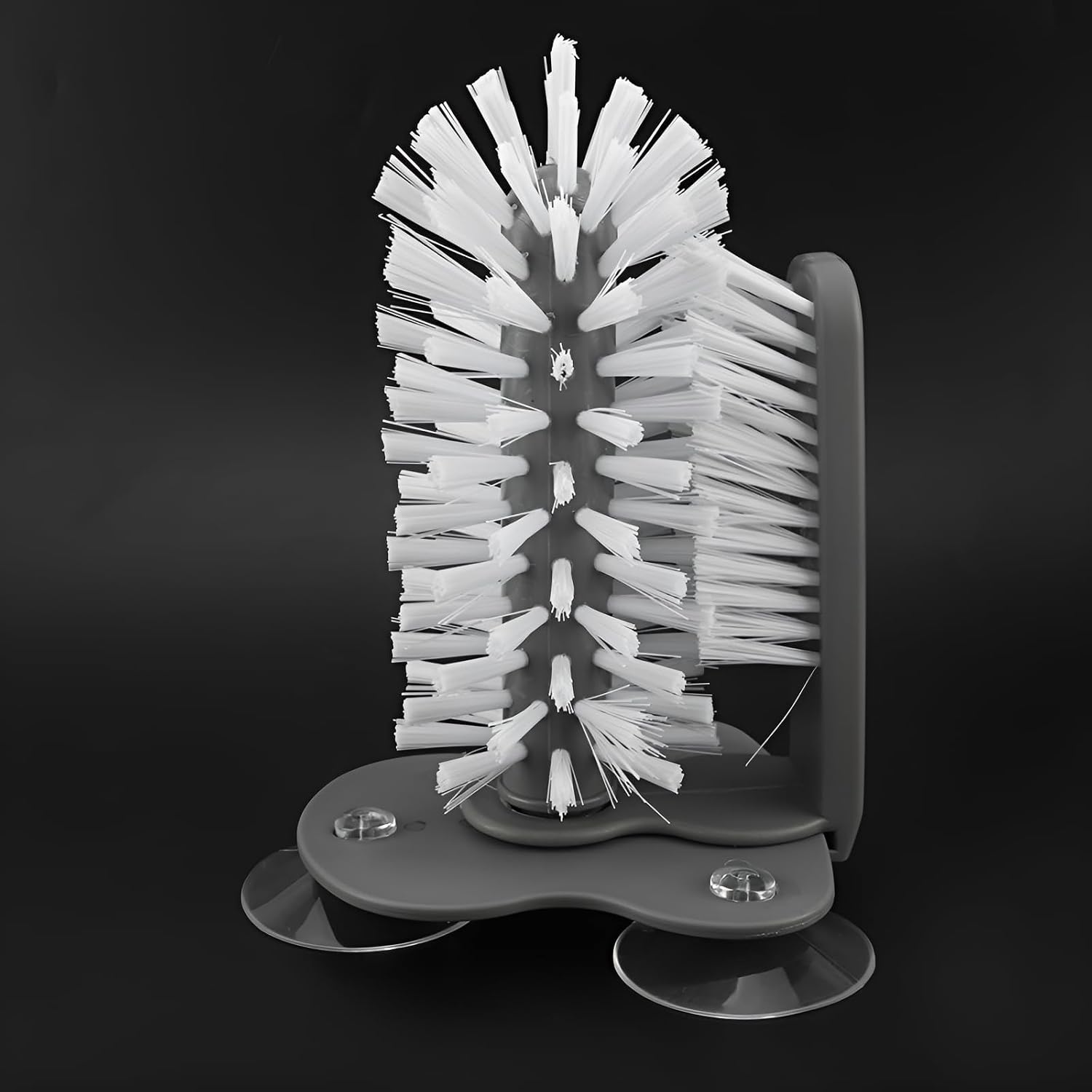 360° Glass Cup Brush Cleaner Washer with Suction Cups, Grey image 2