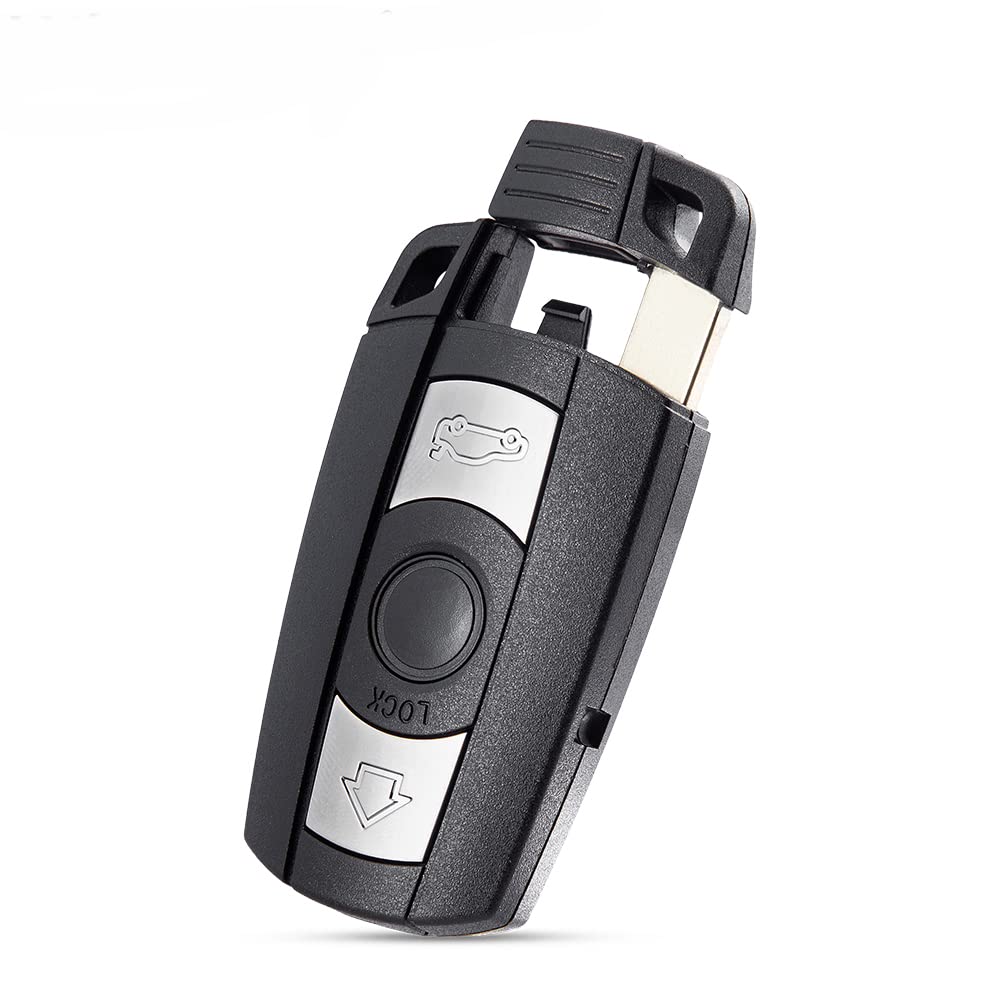 KingYH auto sleutel huisvesting met LIR2025 batterij 3 knop afstandsbediening sleutel huisvesting voor B-W Series1 2 3 5 6 X1 X5 E81 E82 E87 E88 E89 E90 E91 E92 E93