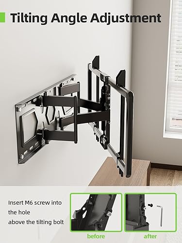 Miniatura 7 de USX Mount Soporte de pared para TV de movimiento completo con certificación UL para la mayoría de televisores de 42 a 85 pulgadas, soporte giratorio