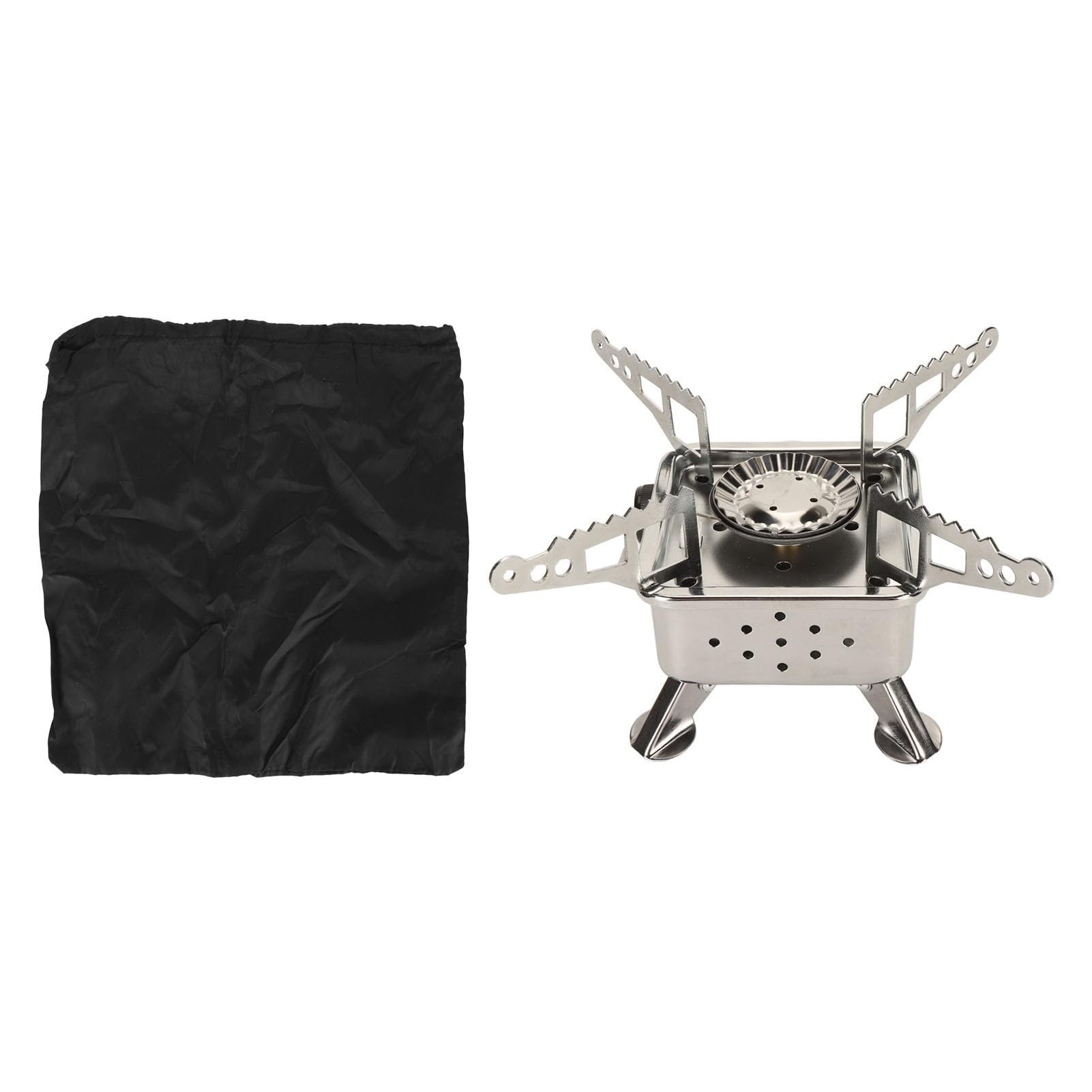 Mini Camping Stove, Traveling Burner Foldable Safe Efficient Stainless Steel Heat Resistant Portable Gas Stove for Outdoor