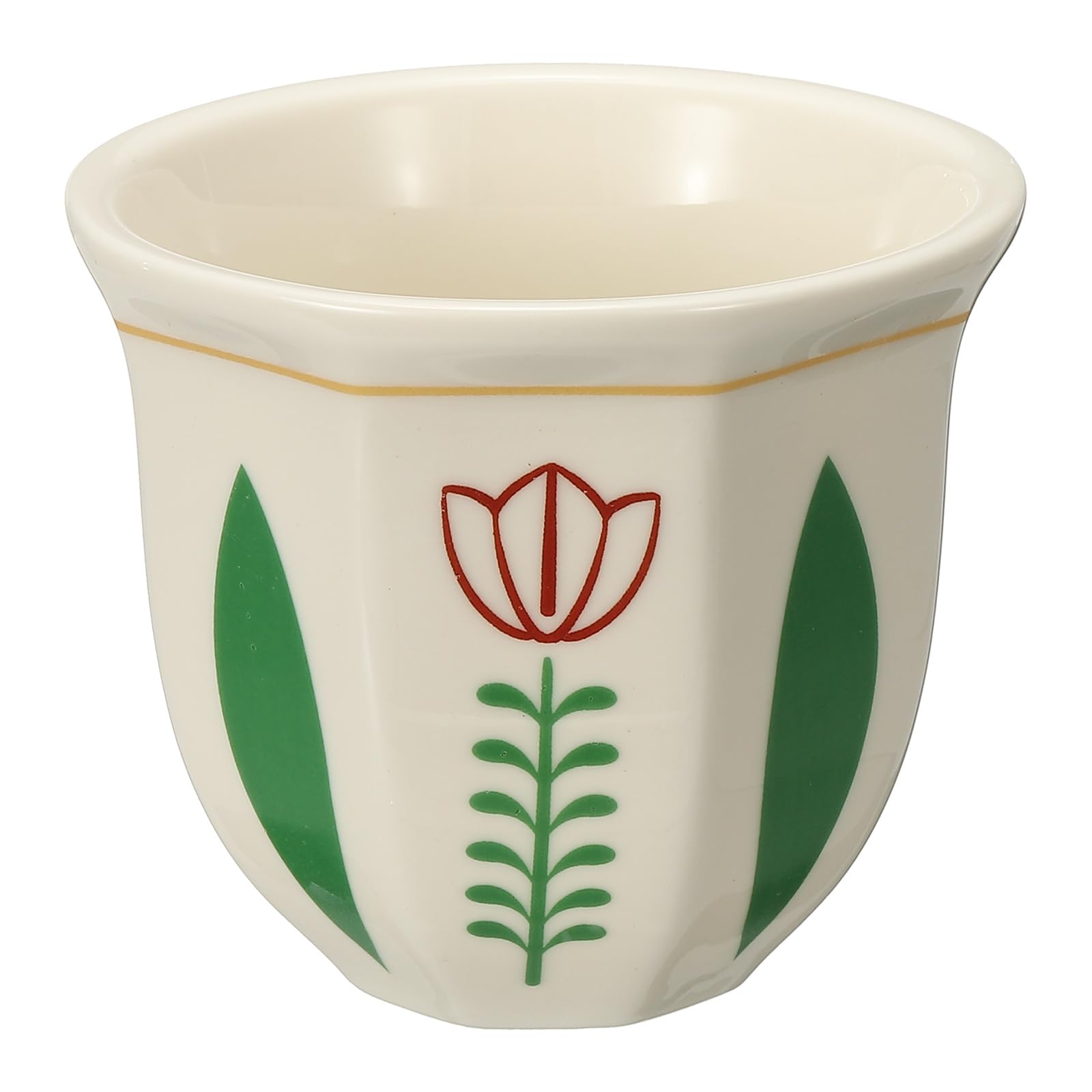 sourcing map Arabic Coffee Cup, 8.5 oz Ceramic Tea Cups Espresso Coffee Mug for Latte Cappuccino Milk Office Home Party Gifts, (White/Green, Style I)