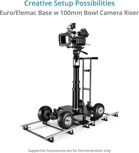 Miniatura 2 de PROAIM Elevador de cámara - Base Euro/Elemac con cuenco de 3.937 in para cine Dolly y Bazooka. Elevador de altura de 7 pulgadas para cabezal de