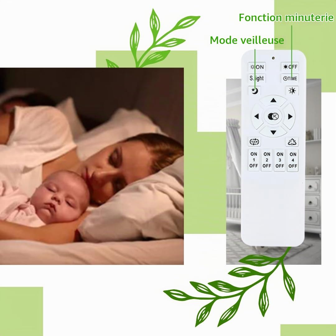Comely 50W 5625LM Plafonnier LED Dimmable, 64cm Luminaire Plafonnier avec Télécommande 3000K-6500K, Lustre Salon Carré en Acrylique pour Chambre Salle de Bain Salon Cuisine Couloir