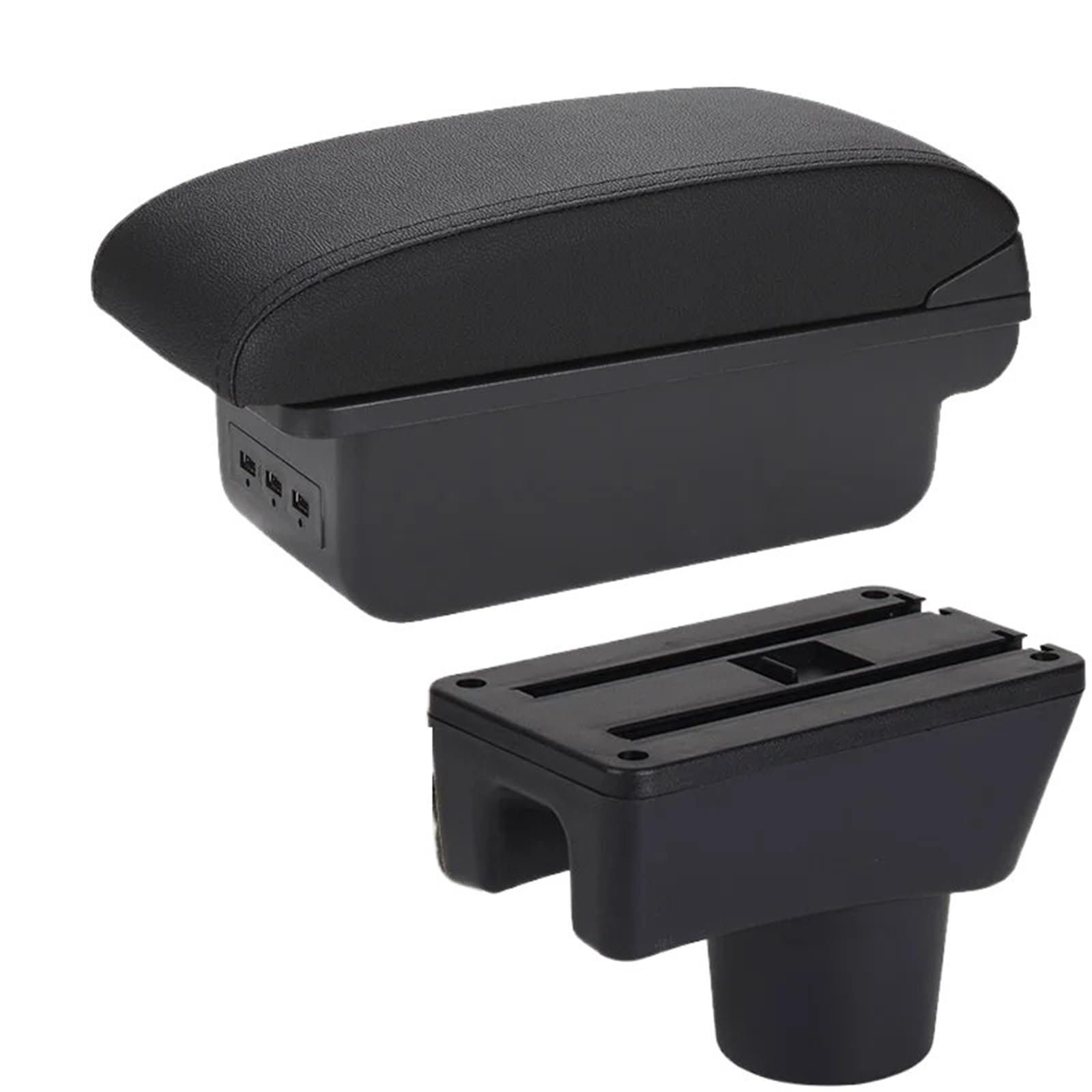 AWGNTQQ Car Armrests For Dodge Attitude For Mitsubishi For Space For Star Attrage For Mirage Car Armrest Storage Box Accessories(B2 Black line 3USB)