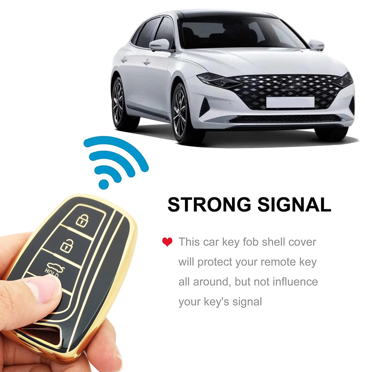 HIBEYO Custodia intelligente per chiave dell'auto, adatta per Hyundai