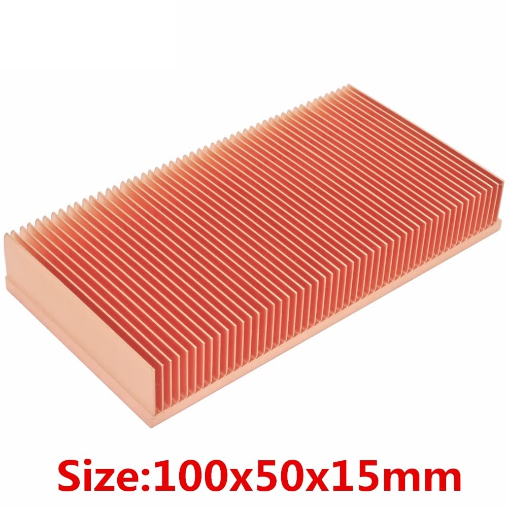 Disipador DIY Disipador de calor de cobre puro 100x50x15mm radiador de disipador de calor de aleta biselada for Chip de RAM electrónico enfriador de refrigeración LED VGA