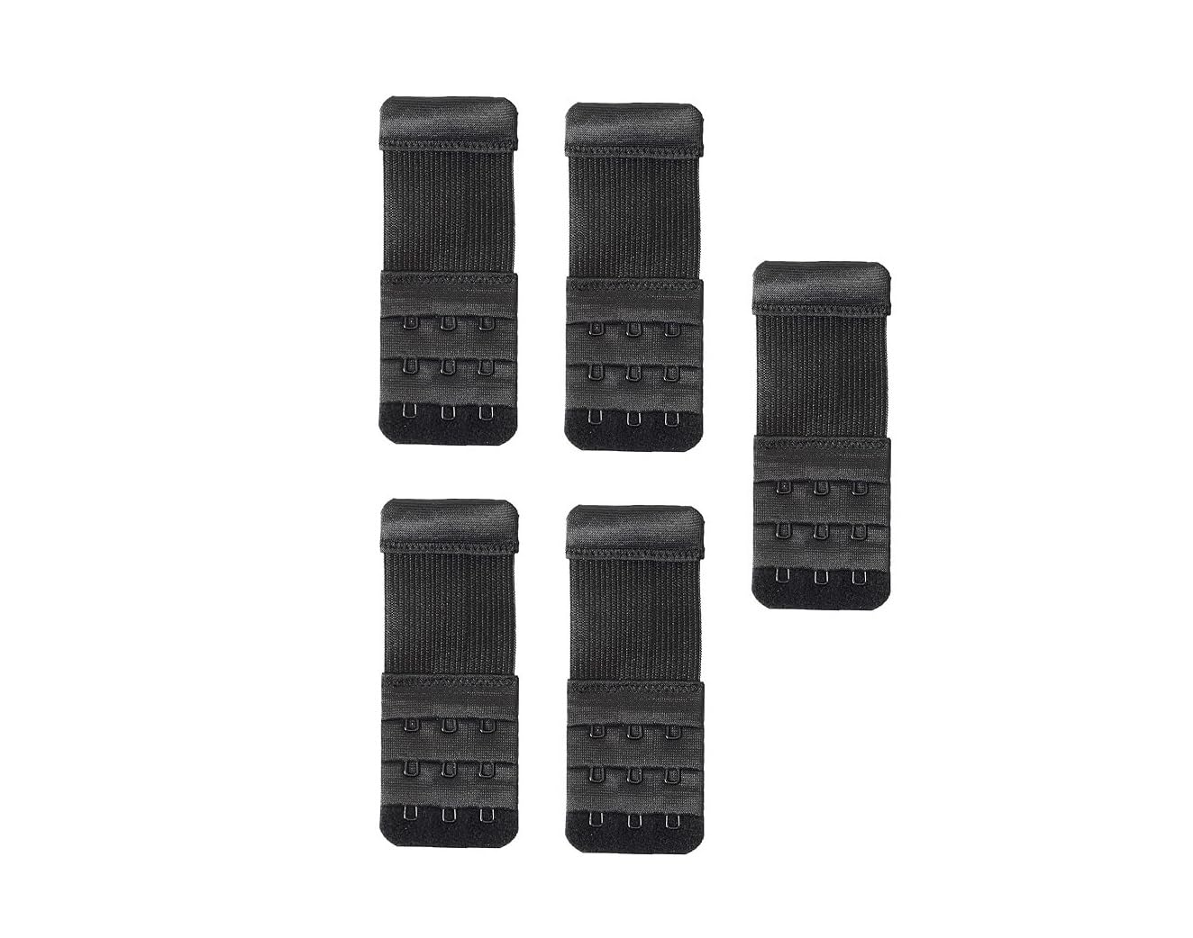 3 Hook Extender for Women | Adjustable Elastic Strap Extension For Girl | Comfortable Bra Band Extension (Pack of 5) Black Color-image-26