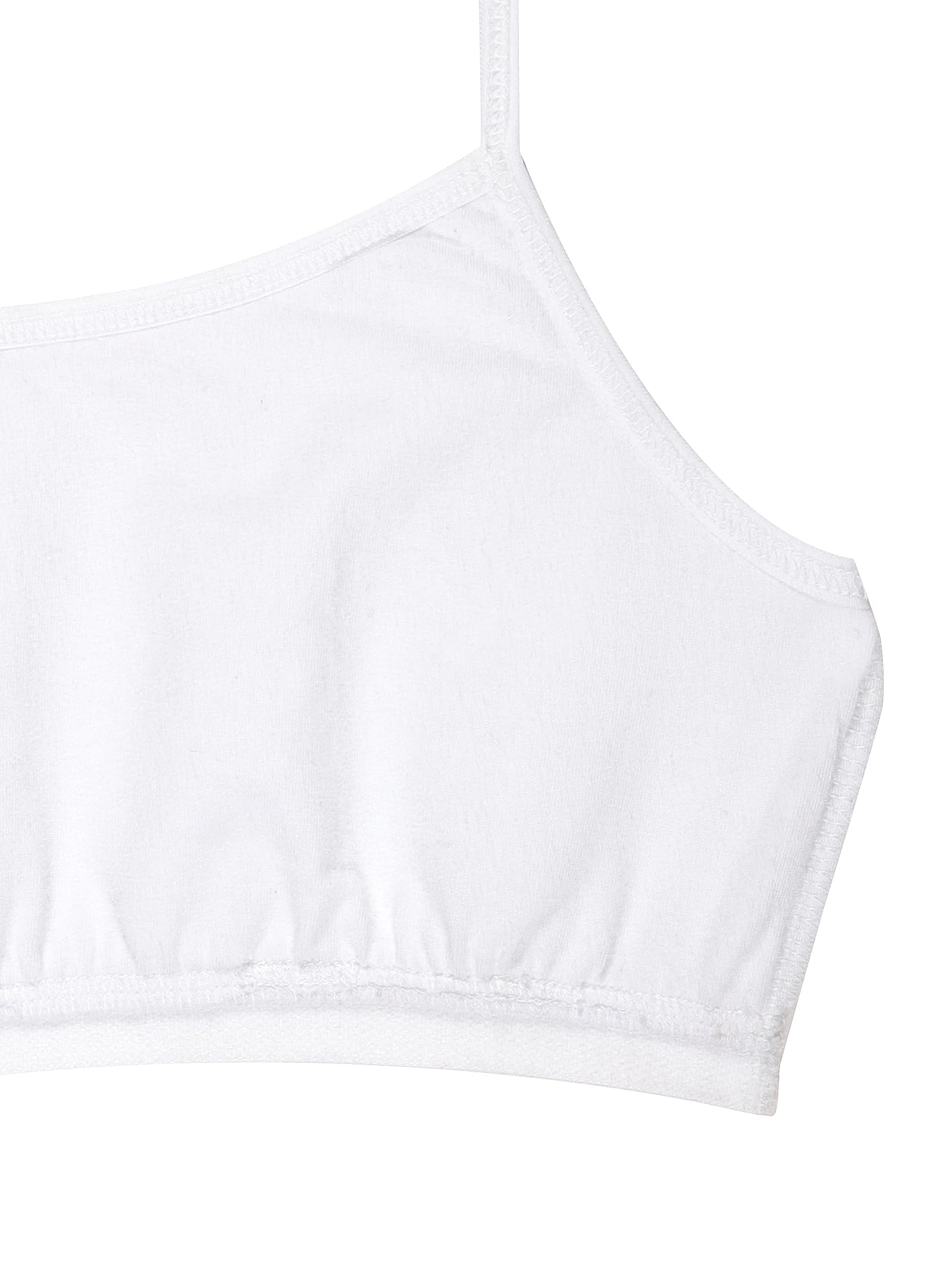 MAGICMOON Padded Sports Bra for Girls, Uniform Bras, Beginners Bras, Flat Padding for Teenager, Training Bra, Non-Wired Gym Bra with Adjustable Thin Strap (11-12 Years, White) 2