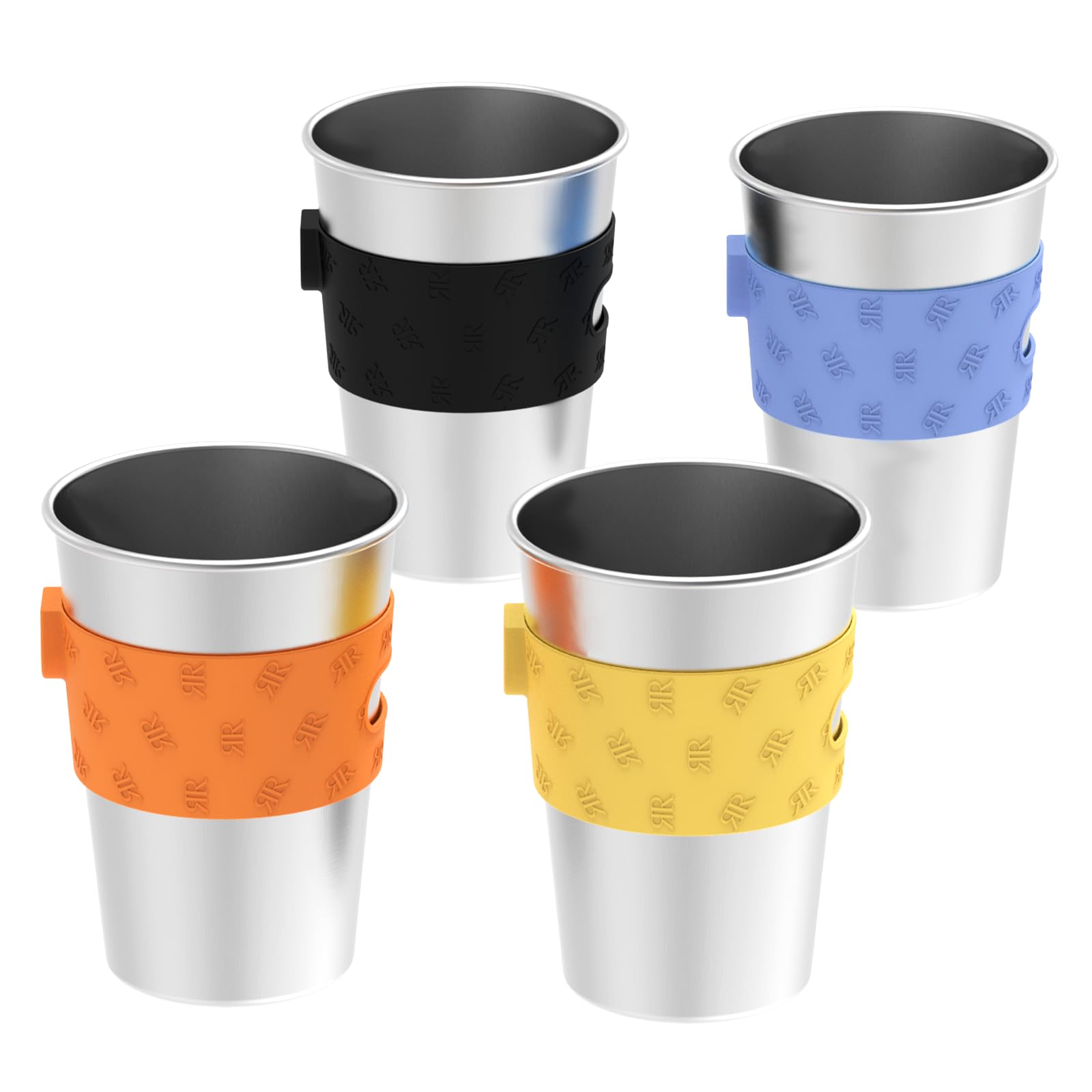 Rich Ray 12 oz Magnetic Hanging Cups Magnetic Stackable Metal Cups Hanging on Fridge Reusable Stainless Steel Cups