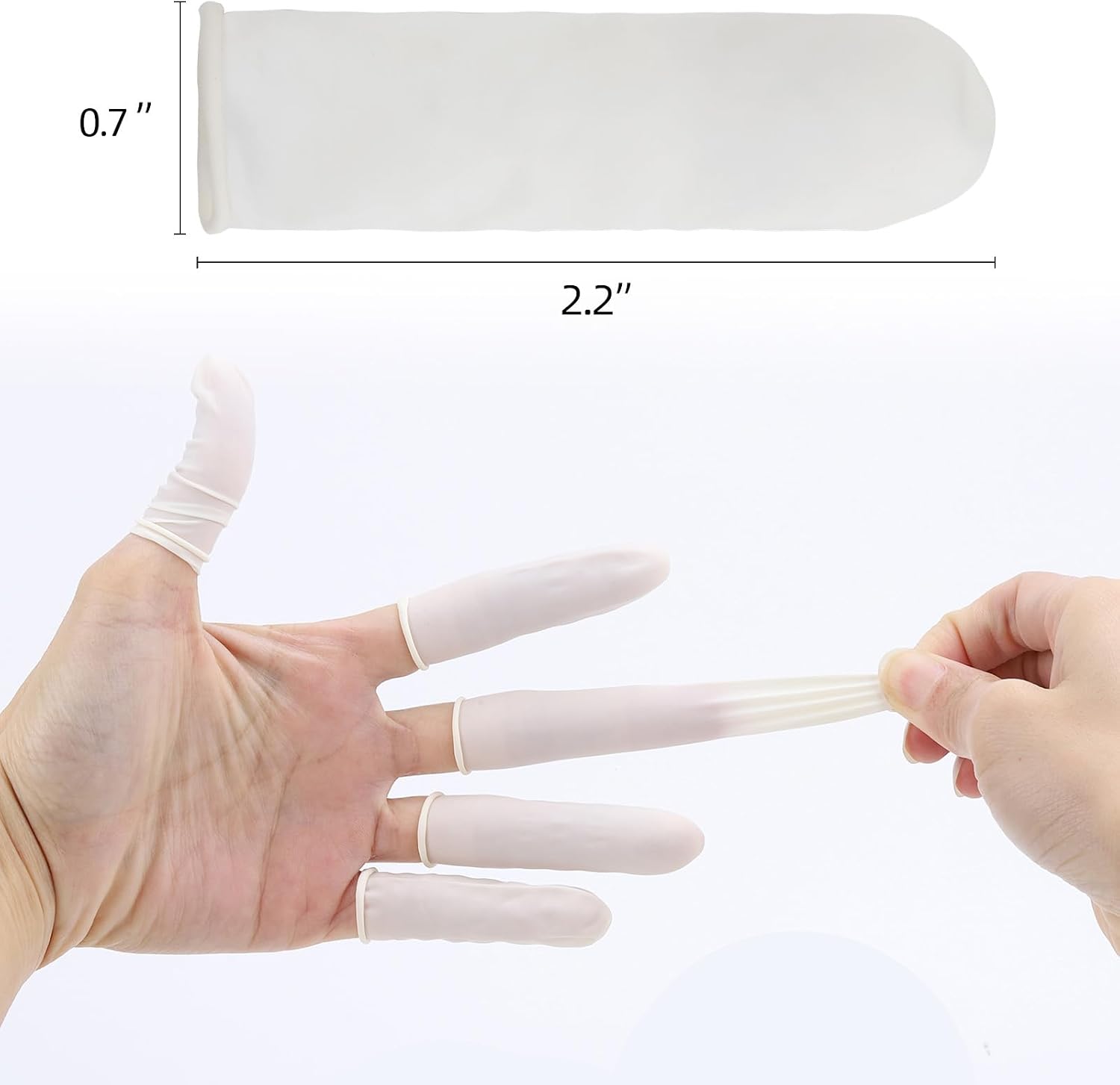 Finger Cots Small 300 Pcs Fingertips Protective Finger Cots White Disposable Finger Rubber Tips for Injured Finger,Cracked Finger,Sports