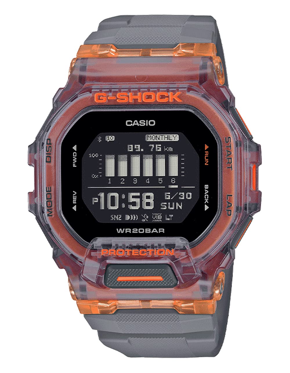 G-Shock GBD200SM-1A5 Gray/Orange One Size