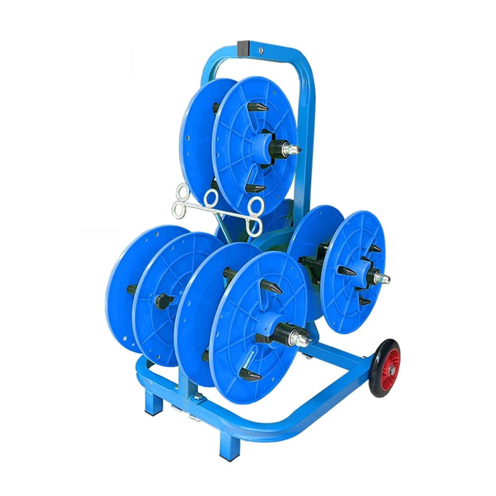 WDSOPK Wire Spool Rack with Wheels,5/6 Axle Cable Caddy,Wire Installer Spool Reel Holder,for Industrial and Retail Wire Pullers (Blue 5 reel)