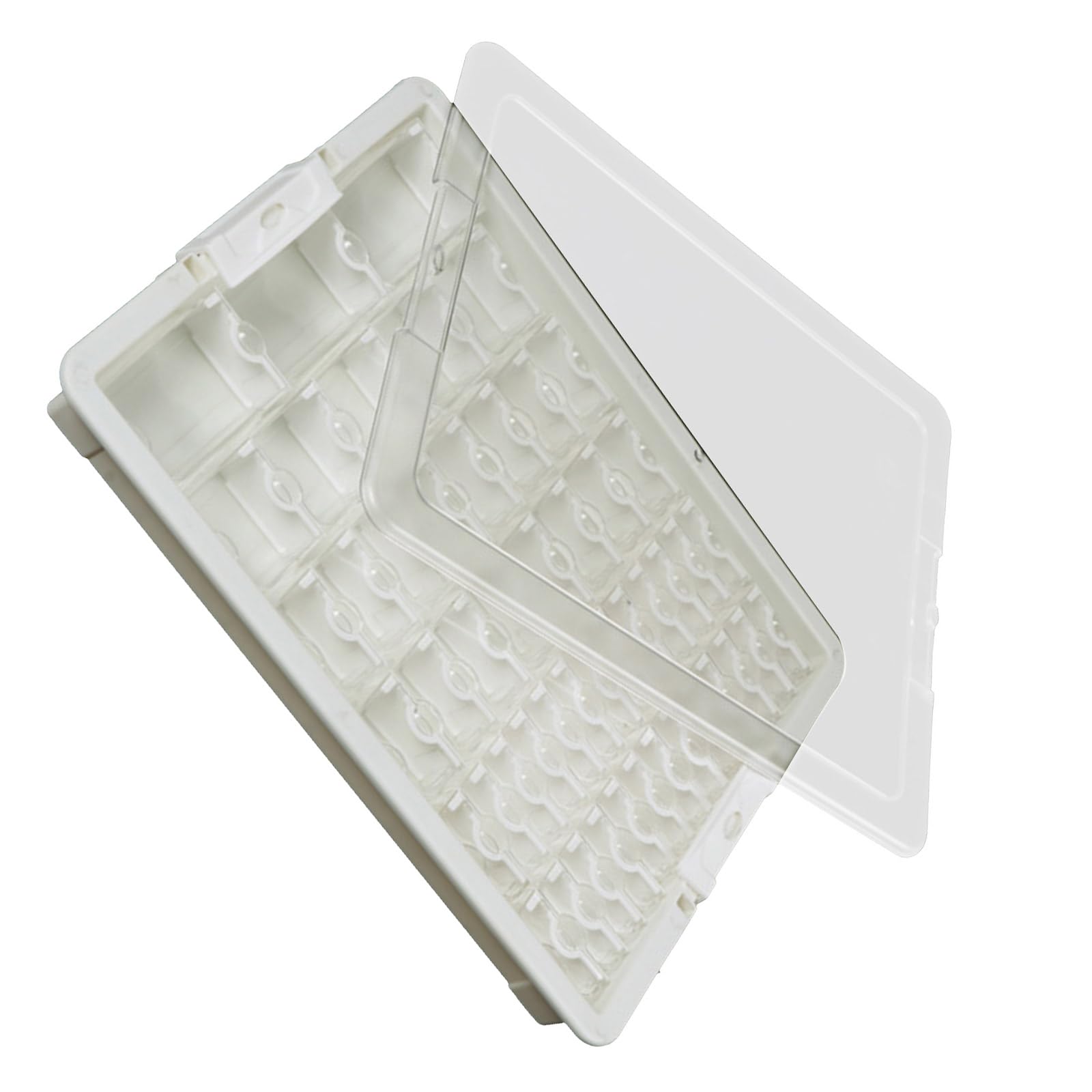 Kunststoffperlen-Sortierbox mit einzelnen Fächern, transparenter Deckel, Sortiertablett für Schmuck-Enthusiasten, sichere Schmuckschatulle
