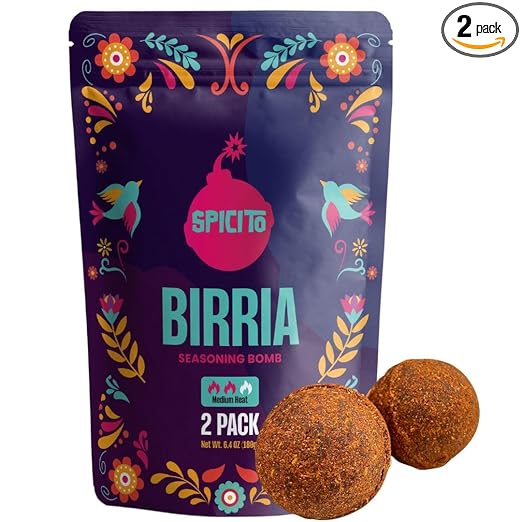 Spicito - Birria Bombs - 2 Pack - Just Add Water, Meat, & One Spicito Birria Bomb- Hassle-Free Cooking - Authentic Spices - Slow Cooker - Pressure Cooker - Flavor - Seasoning Bomb - Spice