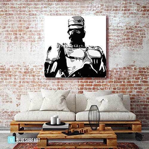 Miniatura 2 de Cop robot Art Pop Art Hand Painted Oil Painting on High Quality Canvas, Home Wall Art Decor Direct from Artist