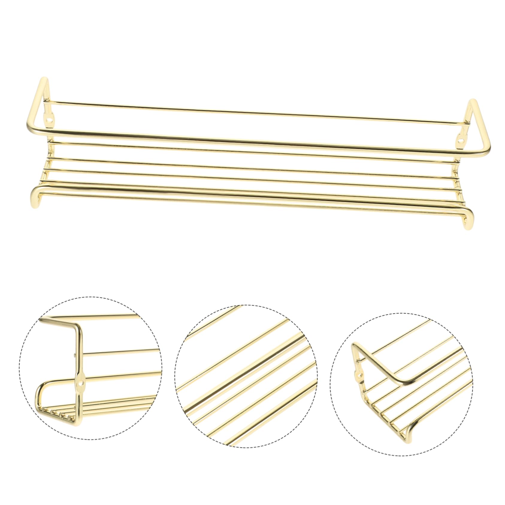 Estante Para Especias De Cocina De Metal Dorado, Organizador De Especieros De Pared, Resistente y Reutilizable, Práctico Para Hogar y Restaurante, Almacenamiento Compacto y Ahorro De Espacio