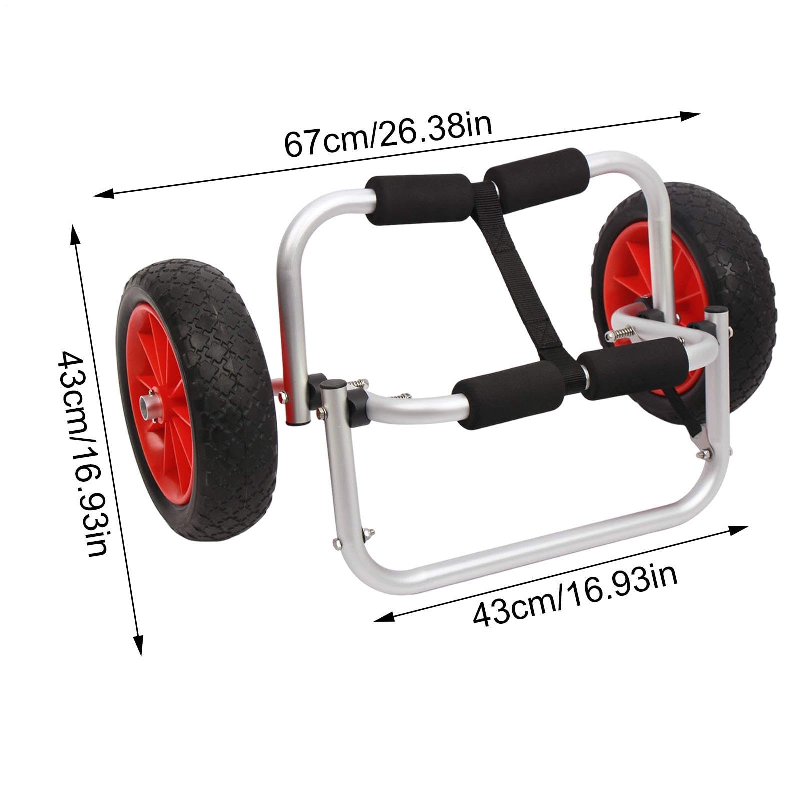 Kajakwagen Faltbarer Transportwagen aus Alu mit 2 PU- & Spannriemen | Kanuwagen Bootswagen Surfwagen Bis 100KG für Kanu Kaja und Schlauchboot