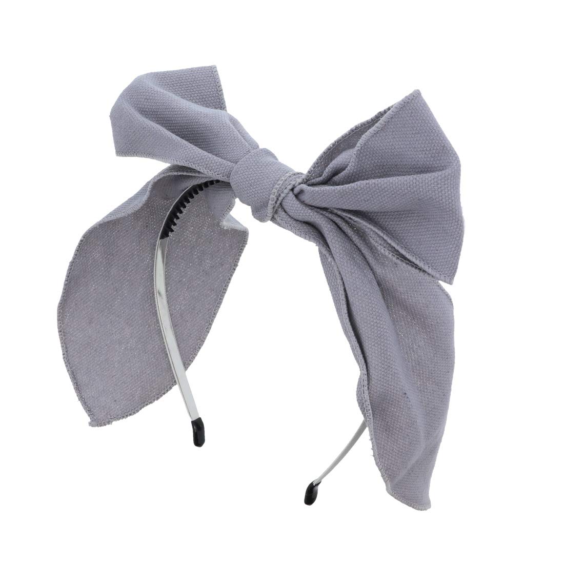 DaCee Designs Accessories Canvas Pop Up Bow Headband - Light Grey