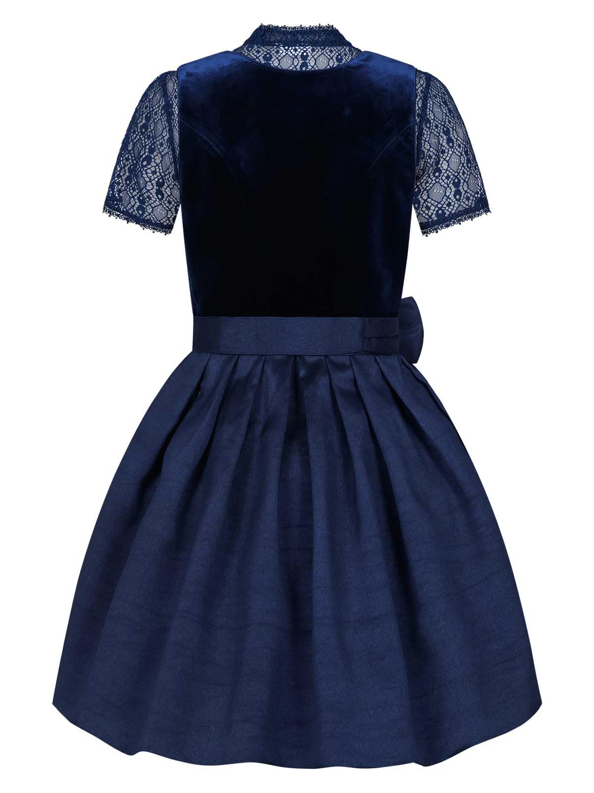 Steigenhöfer Manufaktur Dirndl Damen im Set - Oktoberfest Outfit - Set enthält Kleid Bluse und Schürze - Midi Dirndl mit 60cm Rocklänge - Feine Samtoptik und Perlenapplikation - Franziska