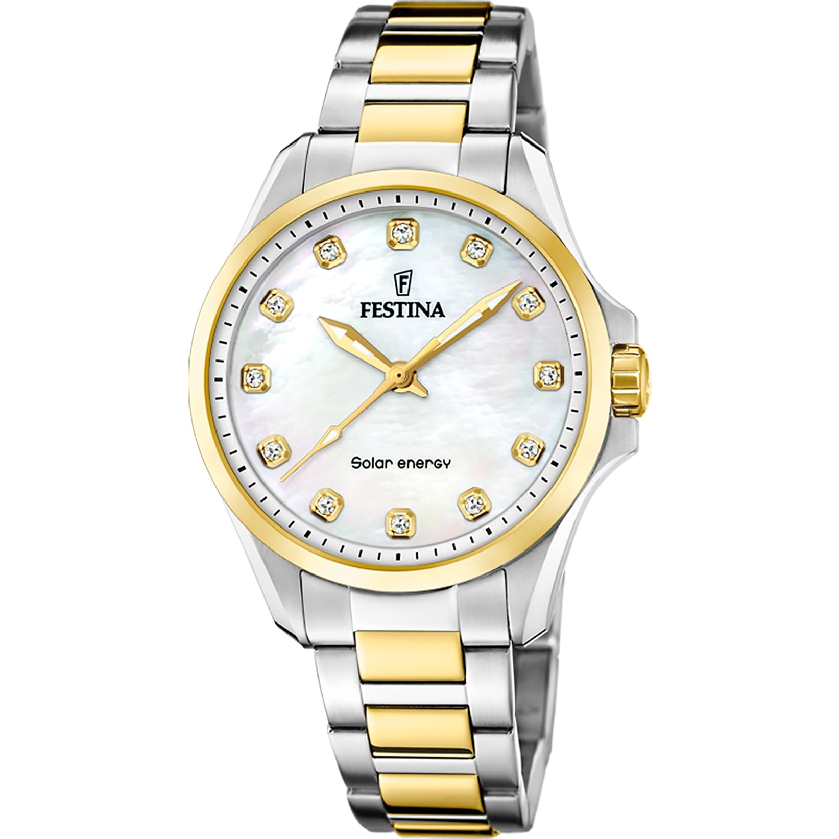 Festina Reloj Solar Mujer de Acero Inoxidable 316l Multi - Movimiento de Cuarzo - Cristal Mineral de Alta Resistencia - Resistente al Agua 5 ATM F20655 - Solar Energy