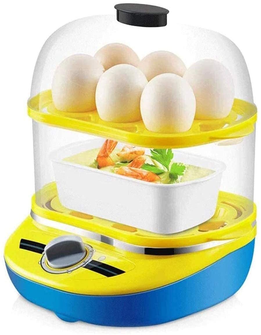 Egg  Boiler  Egg  Boilers  Egg  Steamer  Egg  Cooker Household Small Electric  Egg  Pot Double-layer Multi-function Portable Mini 12  Egg  Capacity 350w Steamed  Egg  Machine - Visible Cover (Color : A)