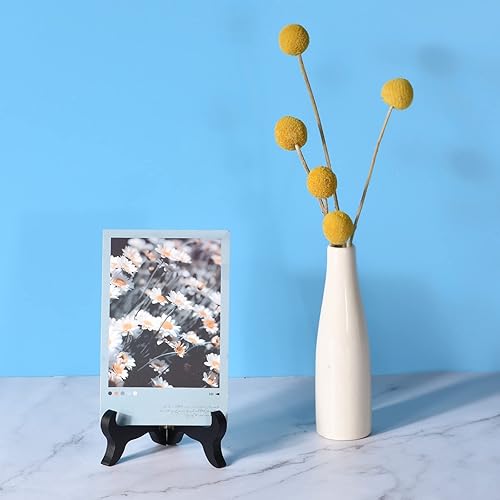 Miniatura 5 de uxcell 3pcs 4" soporte de placa de caballete, soporte de exhibición plegable de madera negro para marco de imagen decorativo