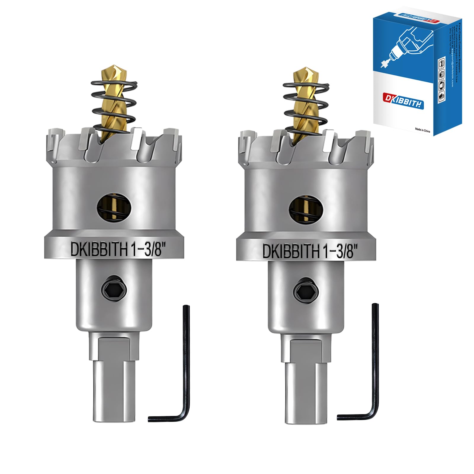 TCT Hole Saw Set, 2-Pack of 1-3/8" (35mm) Heavy Duty Tungsten Carbide Tipped Hole Cutters for Stainless Steel Mild Steel Copper Iron Brass Plastic and