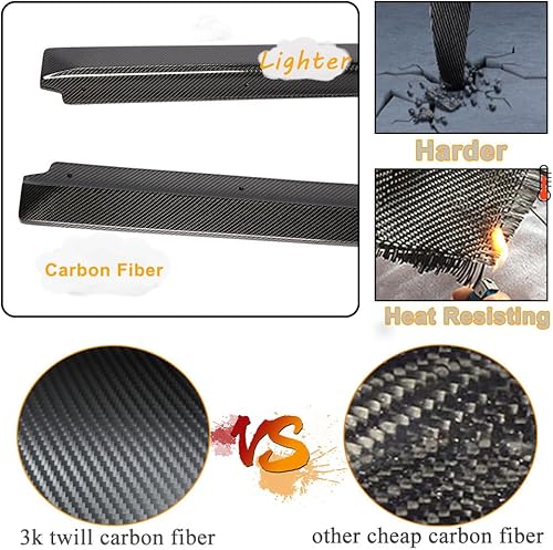 Miniatura 4 de MCARCAR KIT Faldas laterales de fibra de carbono real para Audi R8 V10 Gen 2 Coupe Spyder Convertible 2016-2019 debajo de la puerta, paneles