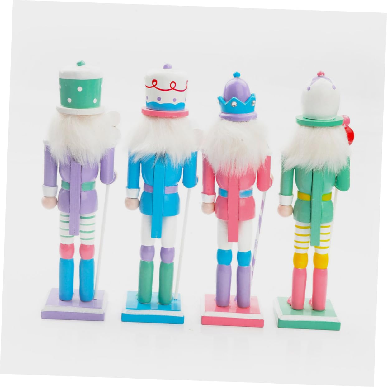 4 Sztuki Figurki Dziadka Do Orzechów Bożonarodzeniowych 18 Cm Drewniane Ozdoby Świąteczne Na Imprezę W Domu I Biurze