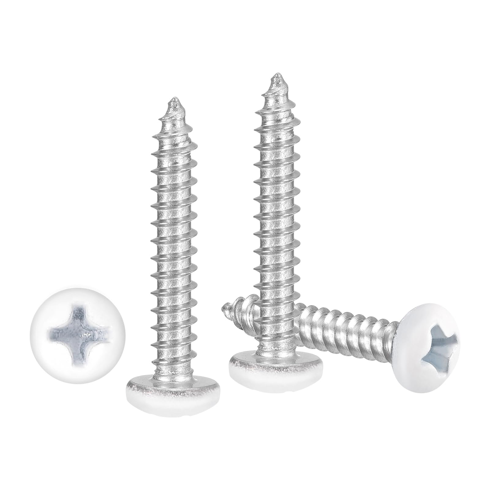 METALLIXITY Phillips Pan Head Self Tapping Screws(M3x20) 100Pcs, Carbon Steel Self Drilling Screw for Metal Wood Plastic, for Cabinet Wall Shutter Plate Rock Furniture, Blue White โ image 1