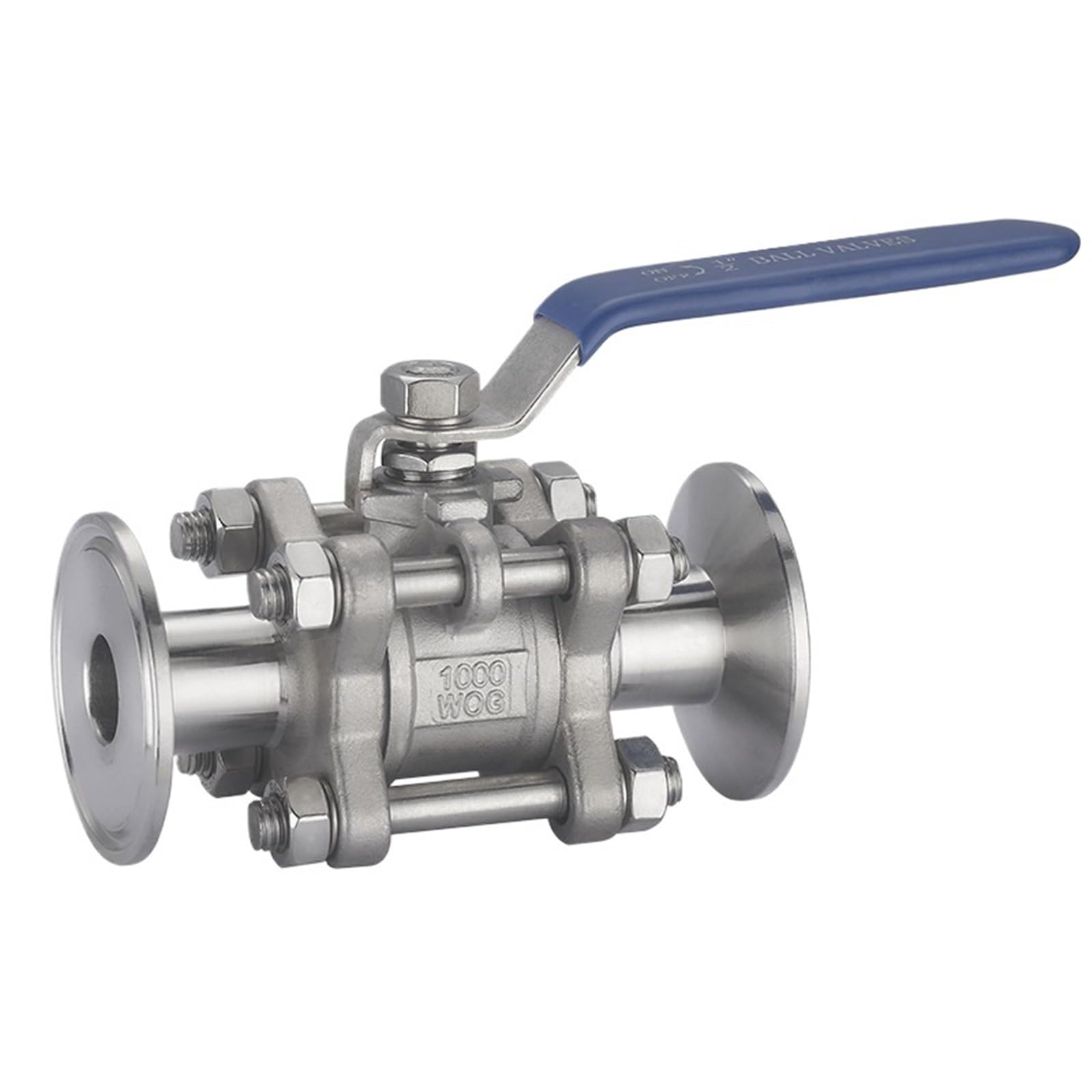 Robinet à tournant sphérique sanitaire 3/4 pouce SS304 vanne trois pièces