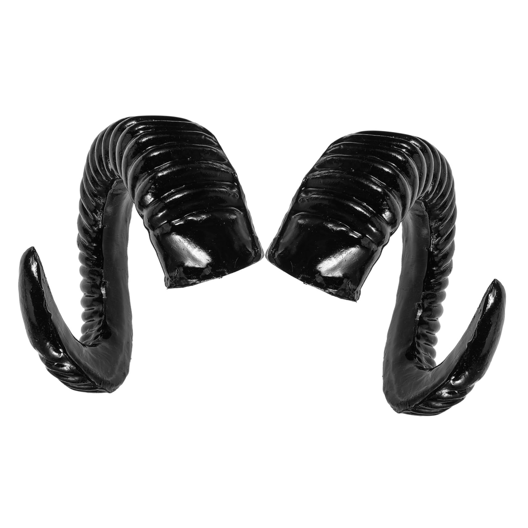 Amosfun 2 Pairs Sheep Horn Headdress Sheep Headband Devil Costume Bumble Bee Decorations Costume Horns Headband Gothic Ram Horns Halloween Costume Cosplay Horns Demon Horns Hat Resin Black