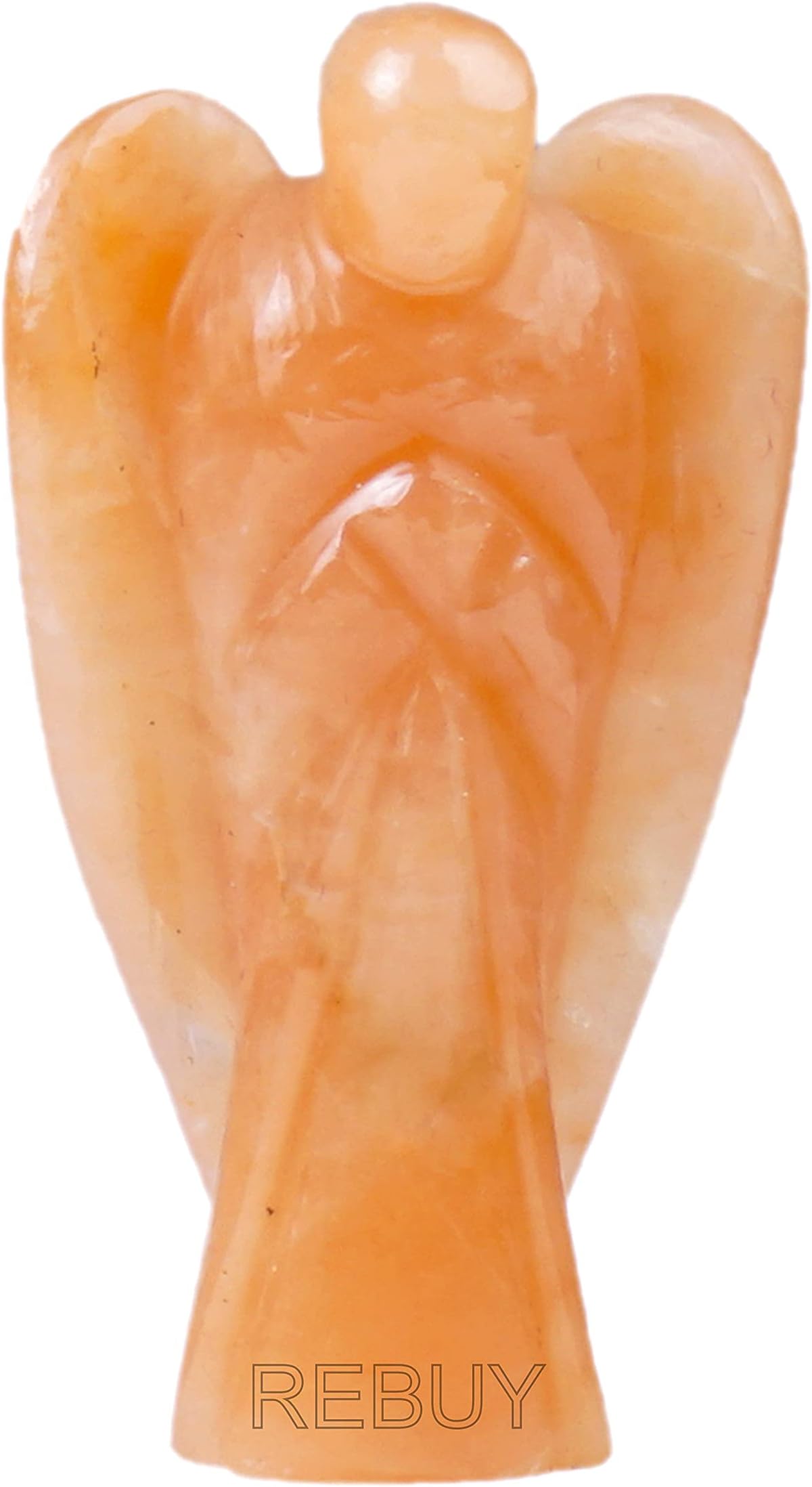 REBUY Red Aventurine Angel Crystal Angel Natural Healing Stone Angel Hand Carved Stone Angel Gift, Size 2 Inch