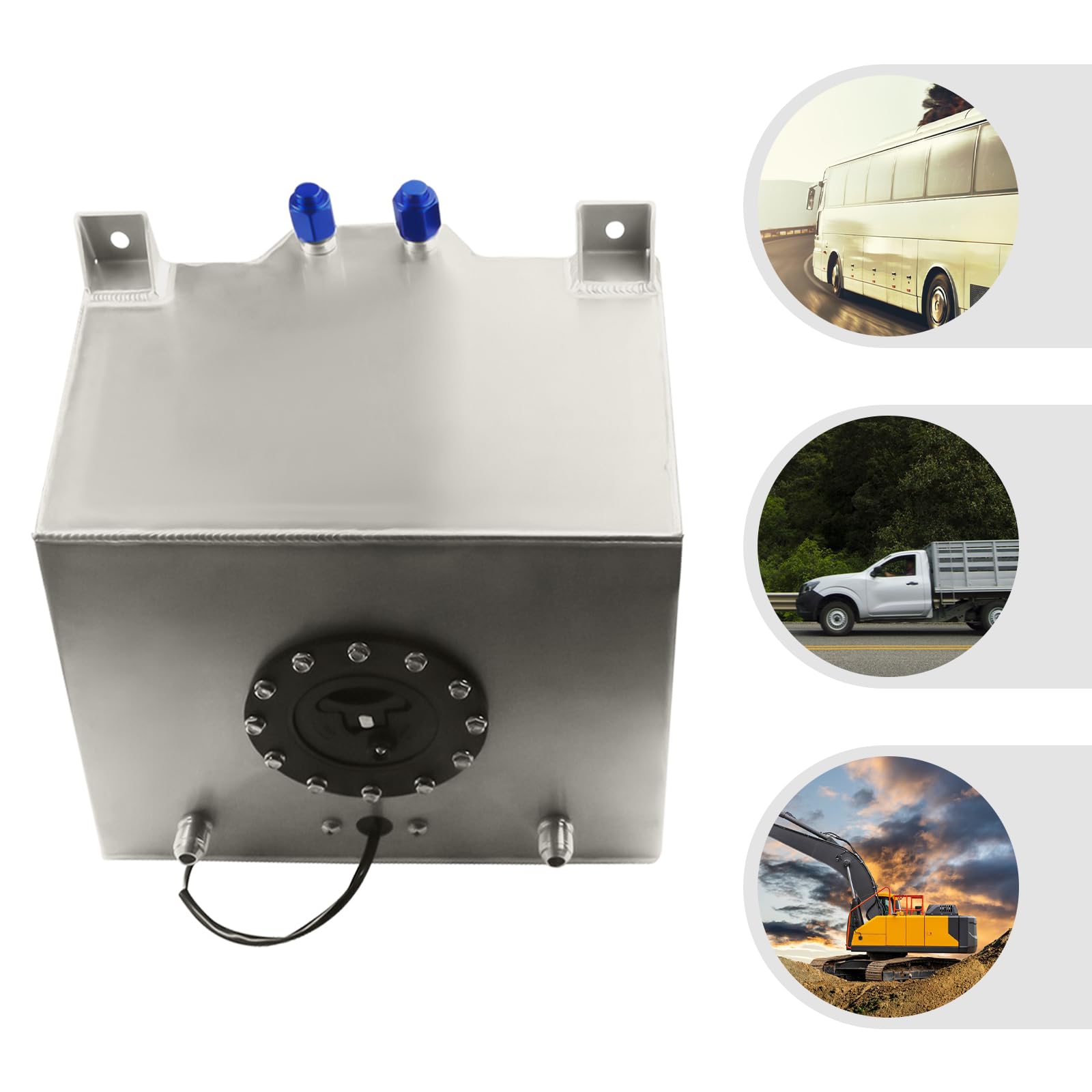 Réservoir de carburant en aluminium 20L, réservoir de course avec capteur de niveau d'huile, réservoir d'essence grande capacité, réservoir de carburant 5 gallons, pour camions, véhicules tout-terrain