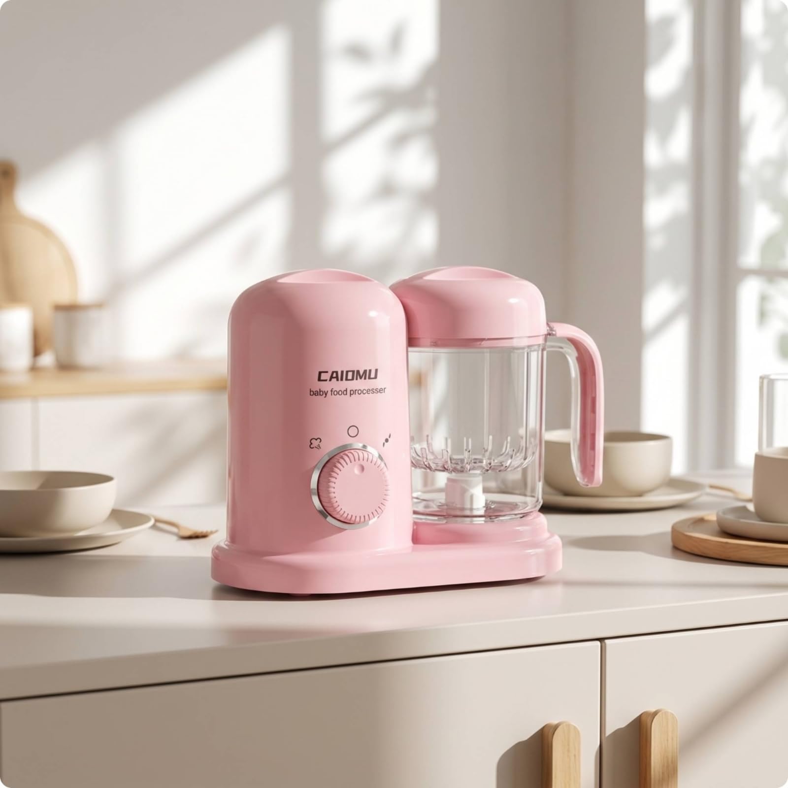 Vaporizzatore e Frullatore in un Singolo Apparecchio Compatto Cuocipappa Automatico Elettrodomestico per Genitori, Verde Pavone, Spina Piatta Standard Europea