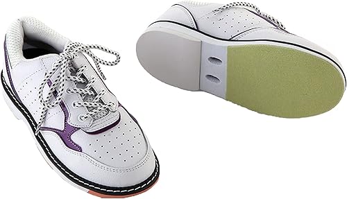 Miniatura 3 de CHENPENG Zapatos de bolos para mujer, zapatillas de bolos ligeras, transpirables, antideslizantes, Blanco