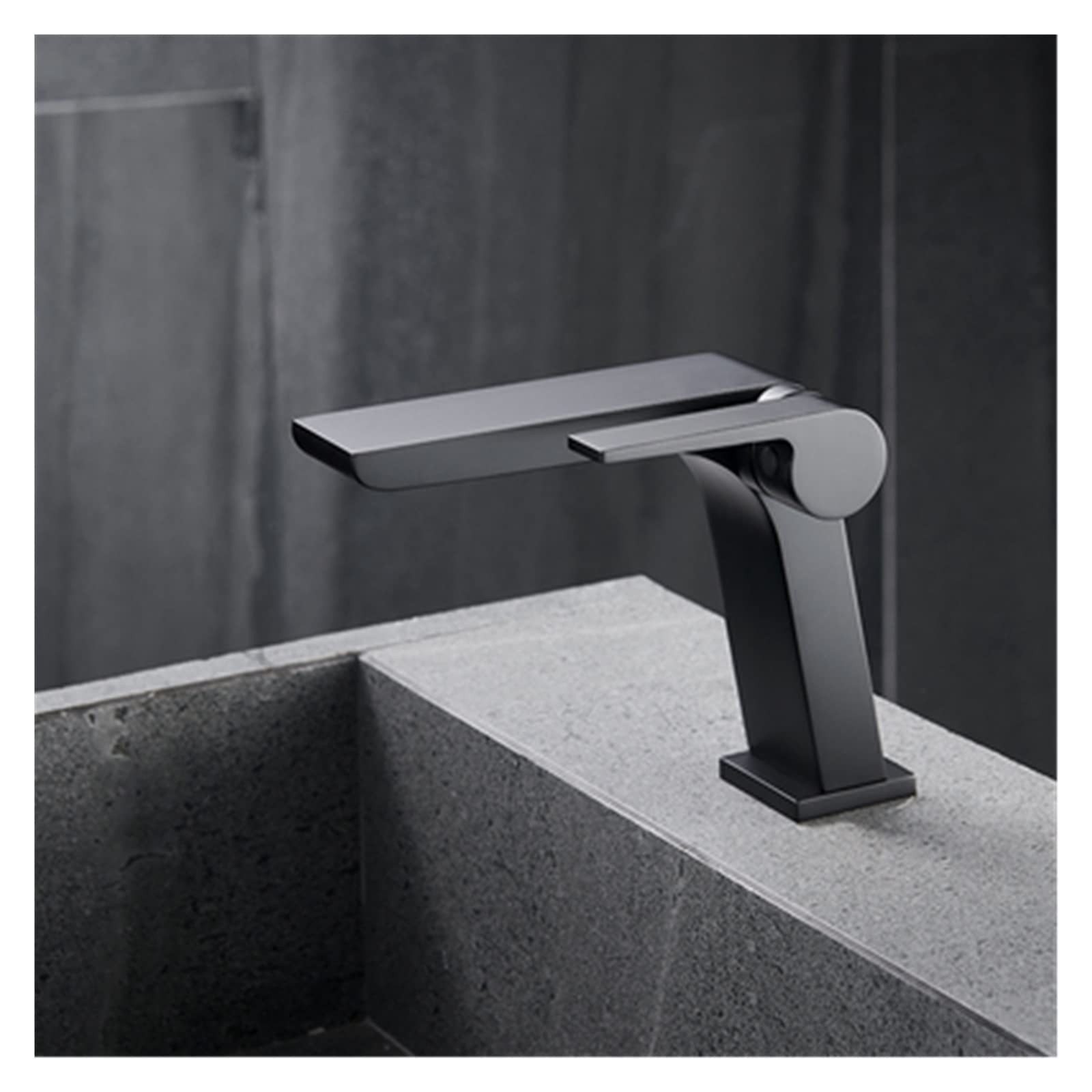 Mitigeur de lavabo salle de bain en laiton massif gris robinet évier durable